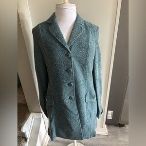 Vintage St. John’s Long Blazer Coat – timeless teal jacket Small (EST)